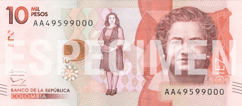 10000 pesos colombianos